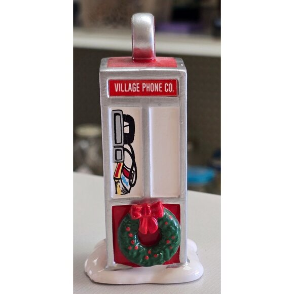 The Original Snow Village "Village Phone Booth" Handpainted Ceramic Accessory Ch - Picture 4 of 7